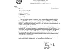 QSL Approval Letter